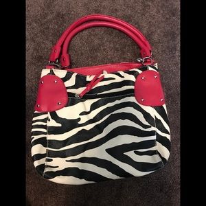 Zebra print with pink straps purse